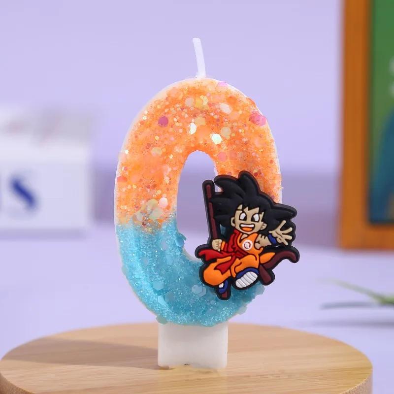 Bandai Dragon Ball Wukong bougie 3D 0-9 chiffres personnage de dessin animé décorations de gâteau de