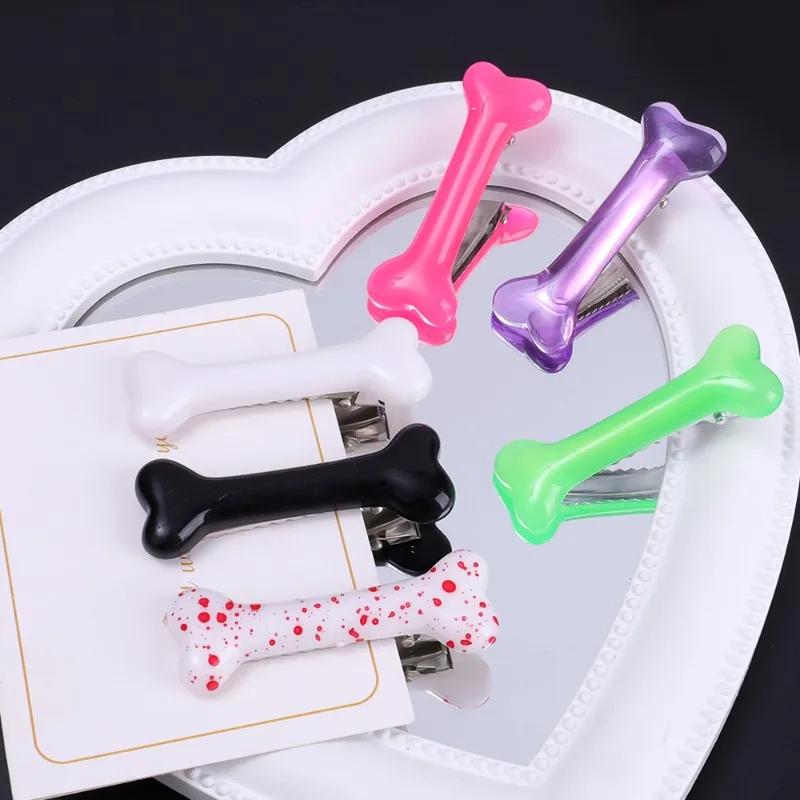 1/10 pièces Y2K mode gothique femmes Gril chapeaux Barrettes bandeau accessoires vif chien os pinces