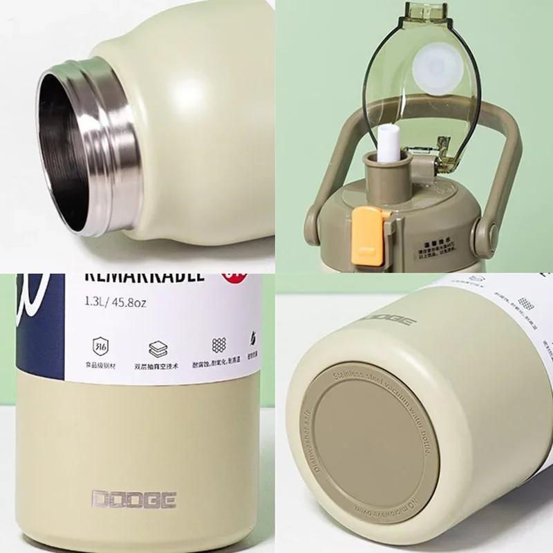 Gobelet Thermo bouteille grande capacité avec paille bouteille d'eau thermique en acier inoxydable t
