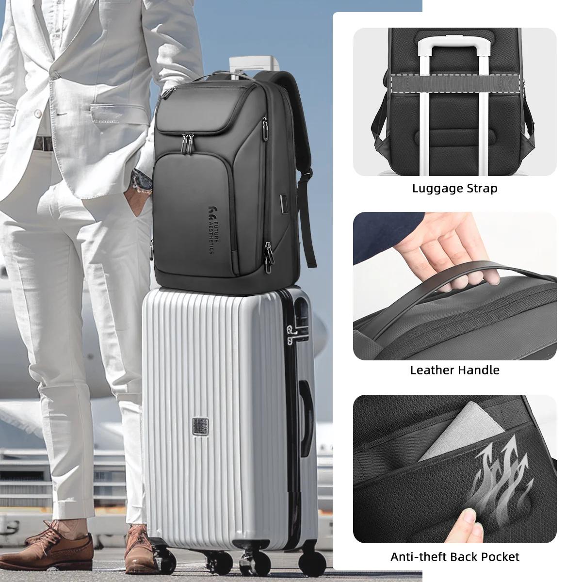 Ian-Sac à dos d'affaires de voyage pour homme, sac à dos pour ordinateur portable 17 pouces, sac à d
