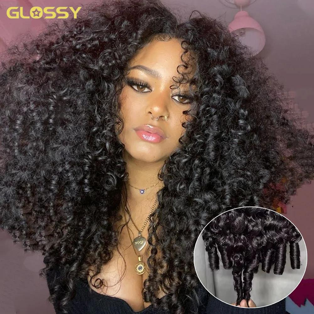 Perruques en cheveux humains bouclés birmans à 300 % de densité pour femmes, perruque brésilienne sa