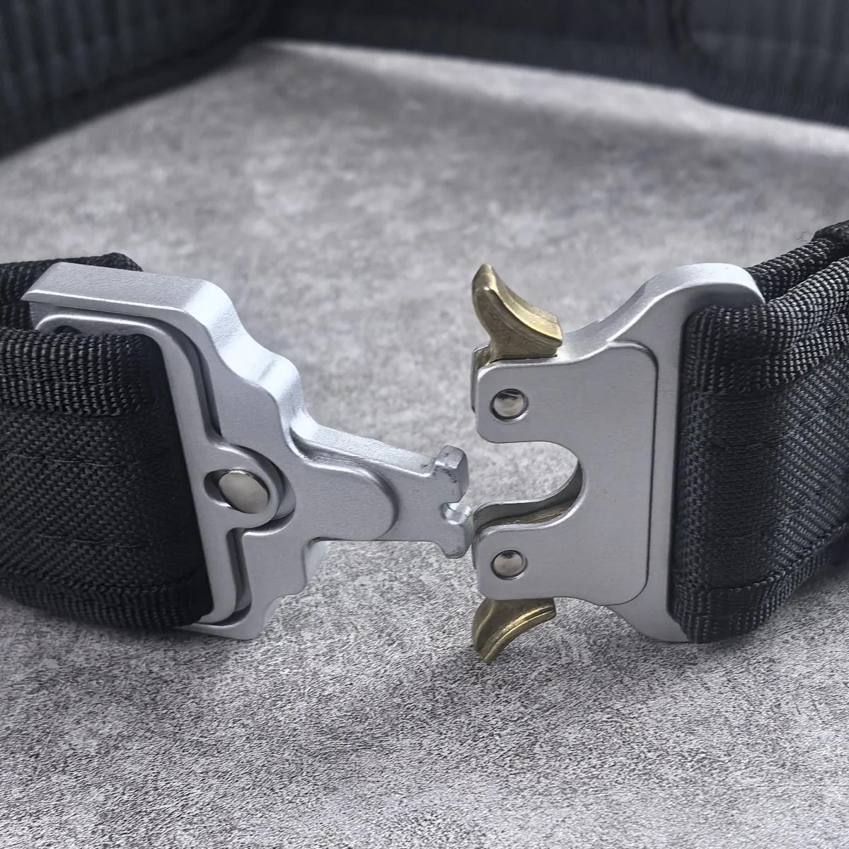 Ceinture tactique en métal Velcro, alpinisme en plein air, Camping, ceinture d'entraînement militair
