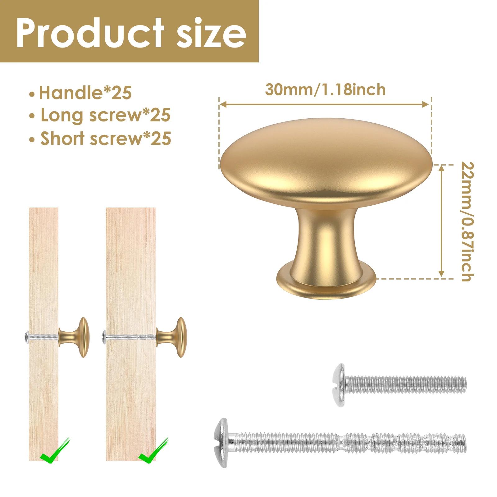 25 pièces ensemble de boutons de tiroir poignées d'armoire en alliage de Zinc boutons de commode en