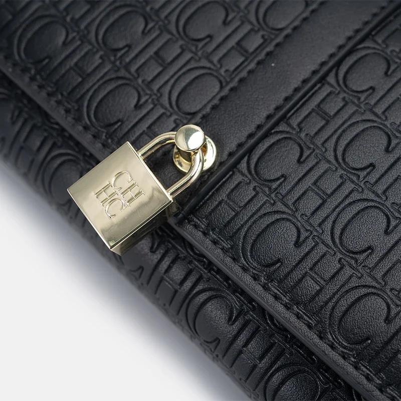 CH exquis à la mode lettre imprimée chaîne serrure conception classique femmes sac à main de haute q