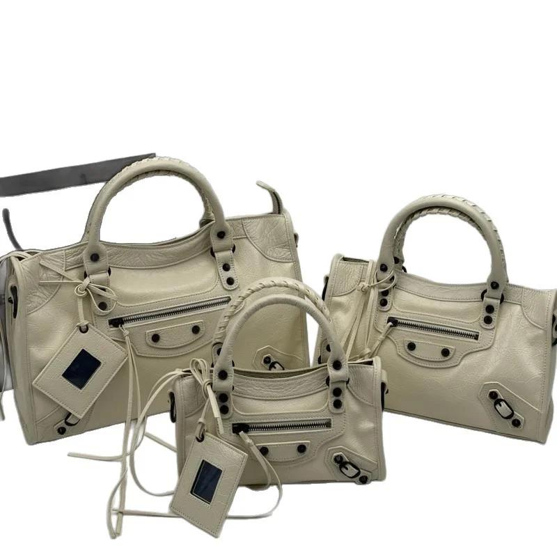 Sac fourre-tout en cuir véritable de style français pour femmes, design rétro minimaliste urbain, sa