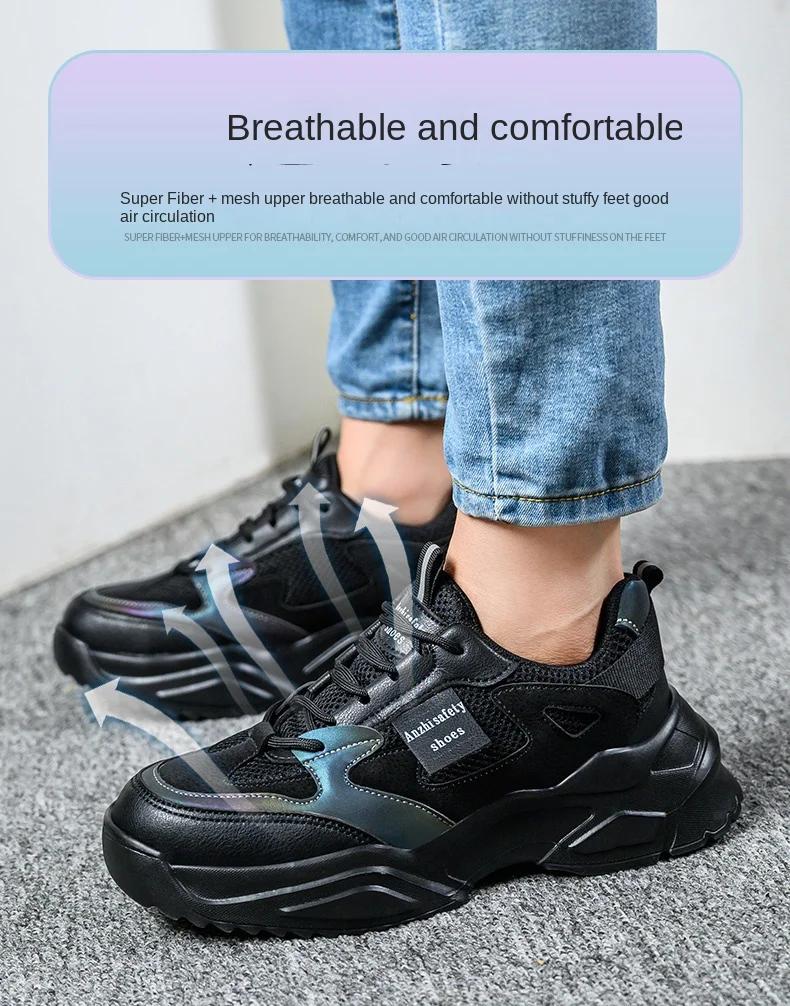 Chaussures de sécurité respirantes pour femmes, bottes de protection, baskets anti-écrasement, anti-