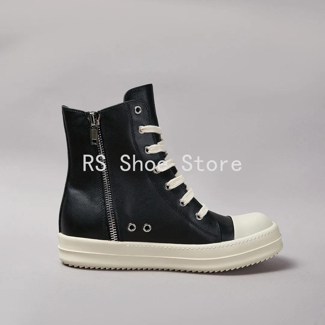 Ro Boot – chaussures montantes en cuir noir pour hommes et femmes, baskets classiques de styliste av