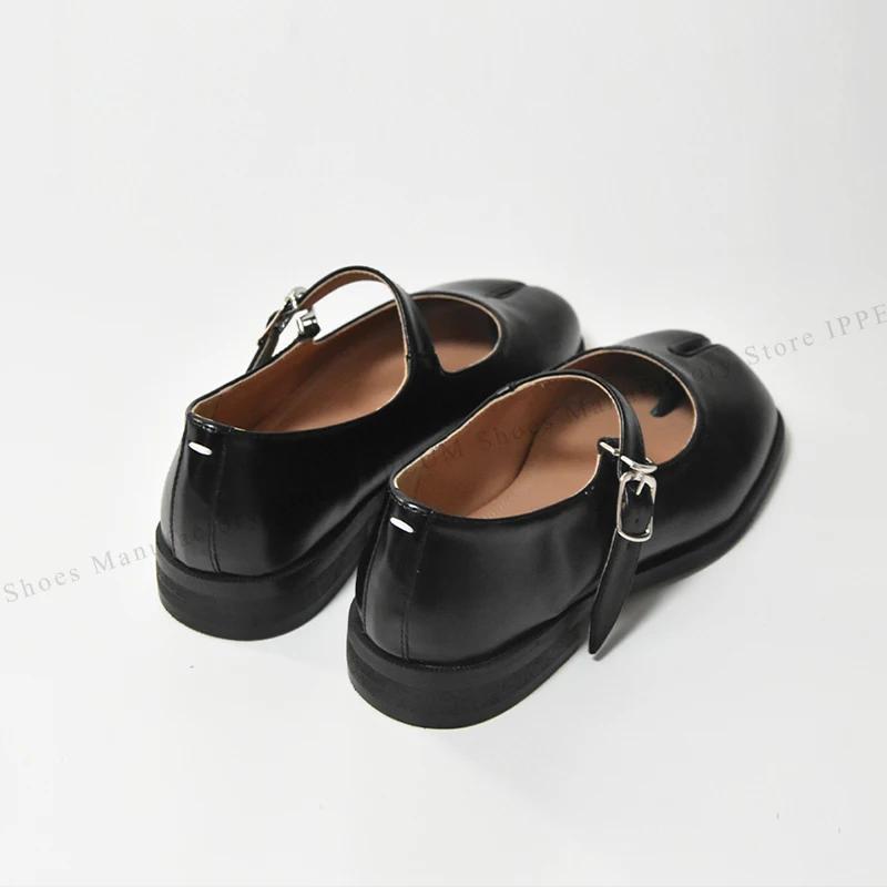 Chaussures Tabi IPPEUM, ballerines bordeaux à bout fendu, grandes tailles 44, mocassins en cuir marr
