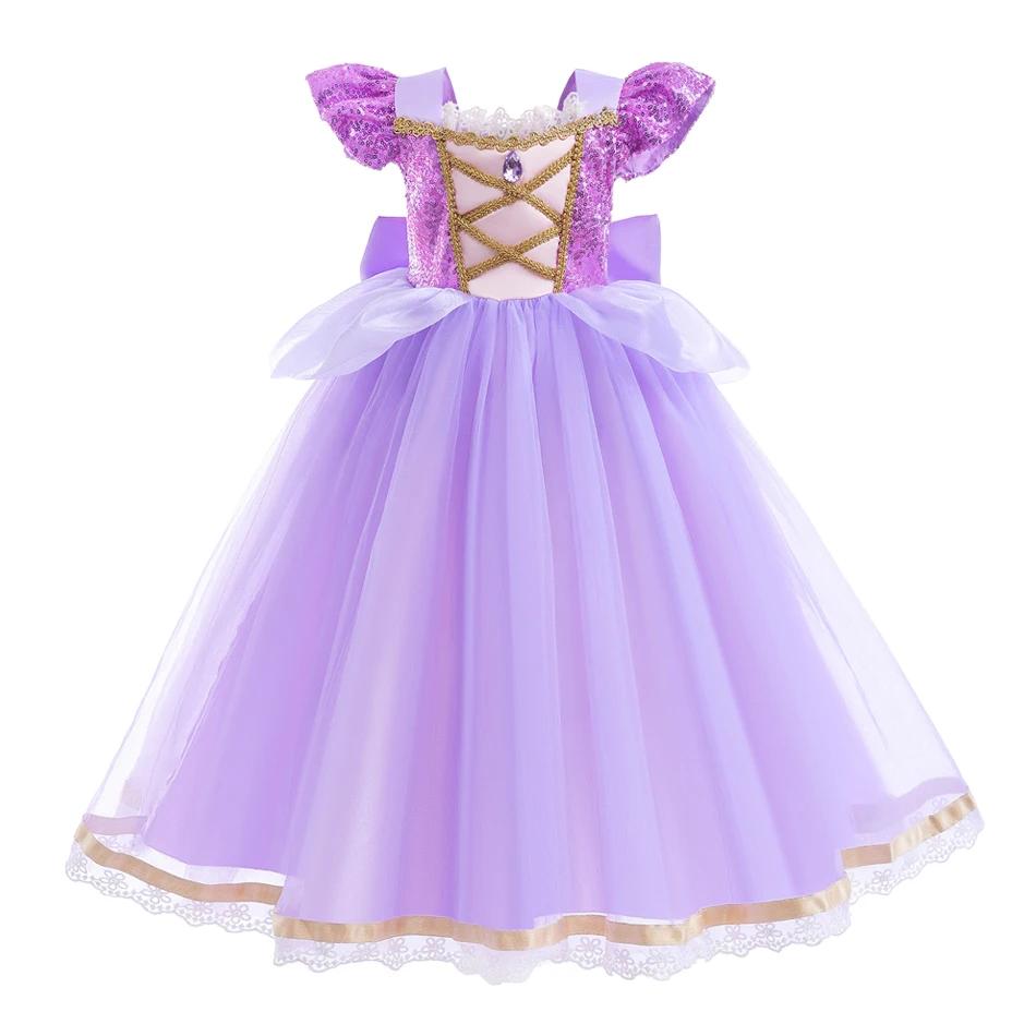 Elsa Anna enfant princesse filles robe Rapunzal enfants Cosplay Halloween robes enfants Costume robe