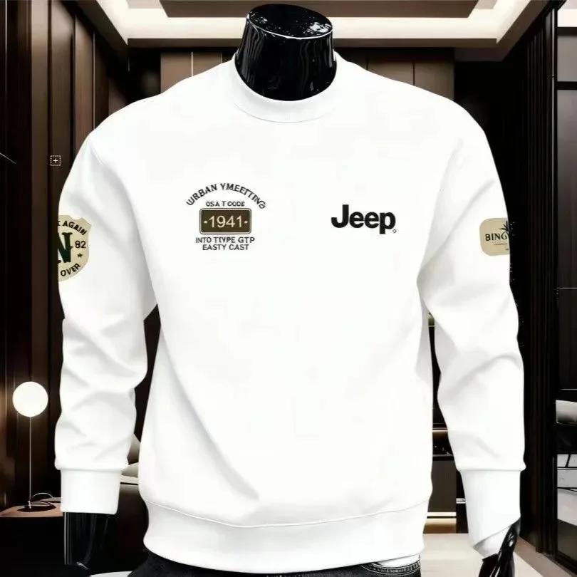 Nouveau sweat-shirt épais à manches longues pour hommes de la marque Jeep, haut imprimé polyvalent à