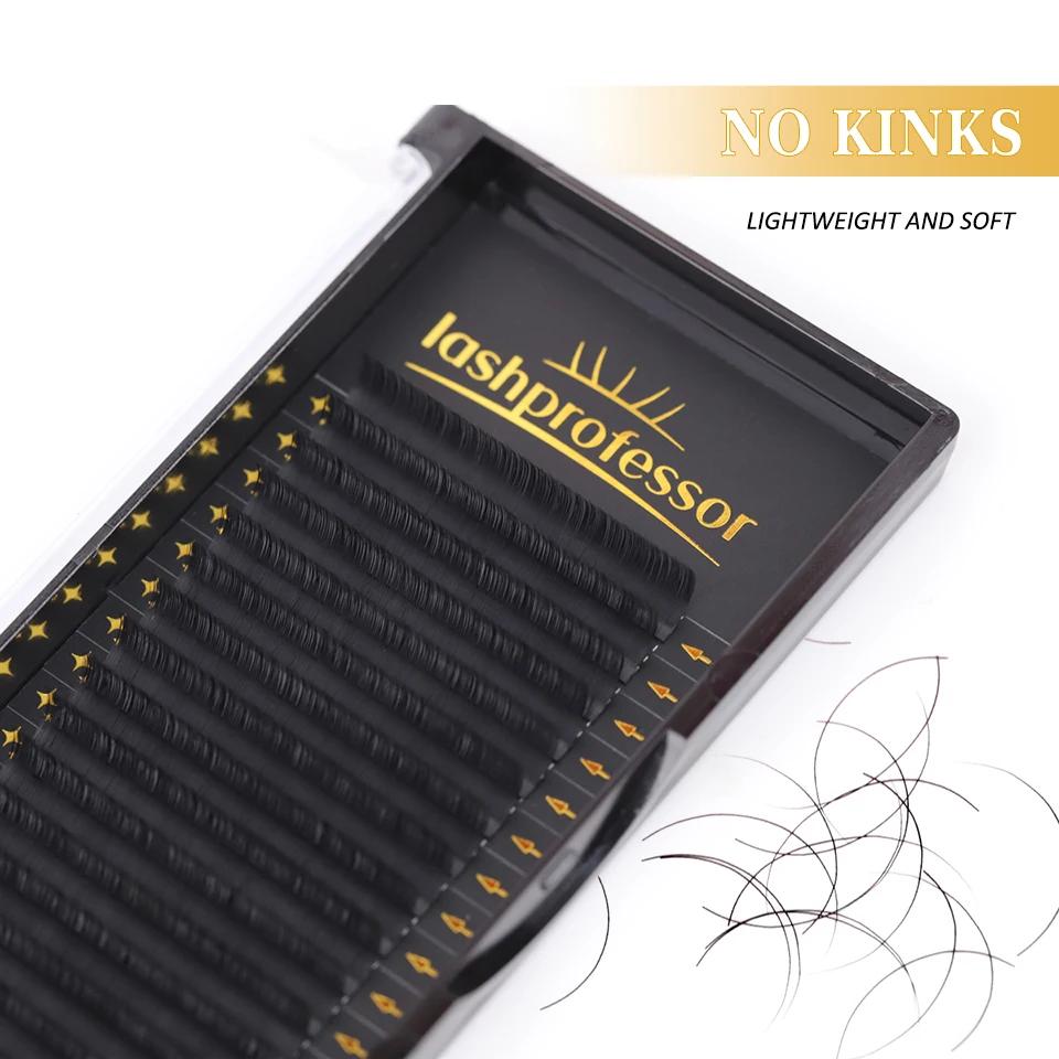 Lot de 10 plateaux d'extensions de cils en cachemire, noir mat, volume individuel, 5-25mm, 0.03 0.05