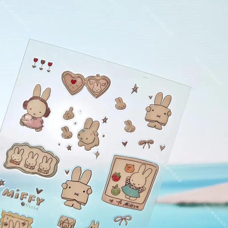 Miffy – autocollants pour ongles 3D, mignons, Kawaii, caméra en verre, décoration, impression Anime,