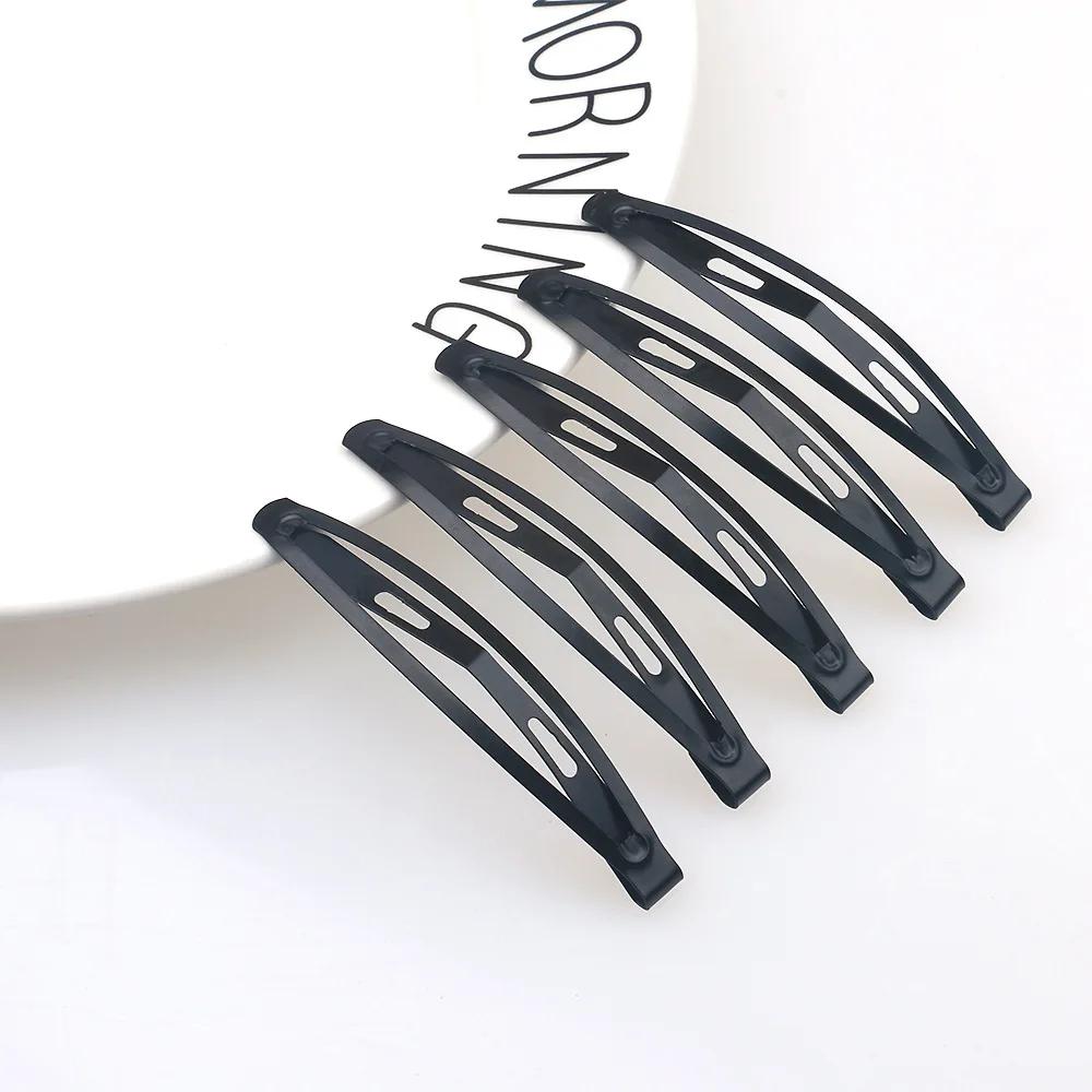 12 pinces à cheveux en métal noir de grande taille, 2,36 pouces de long, pinces à cheveux antidérapa