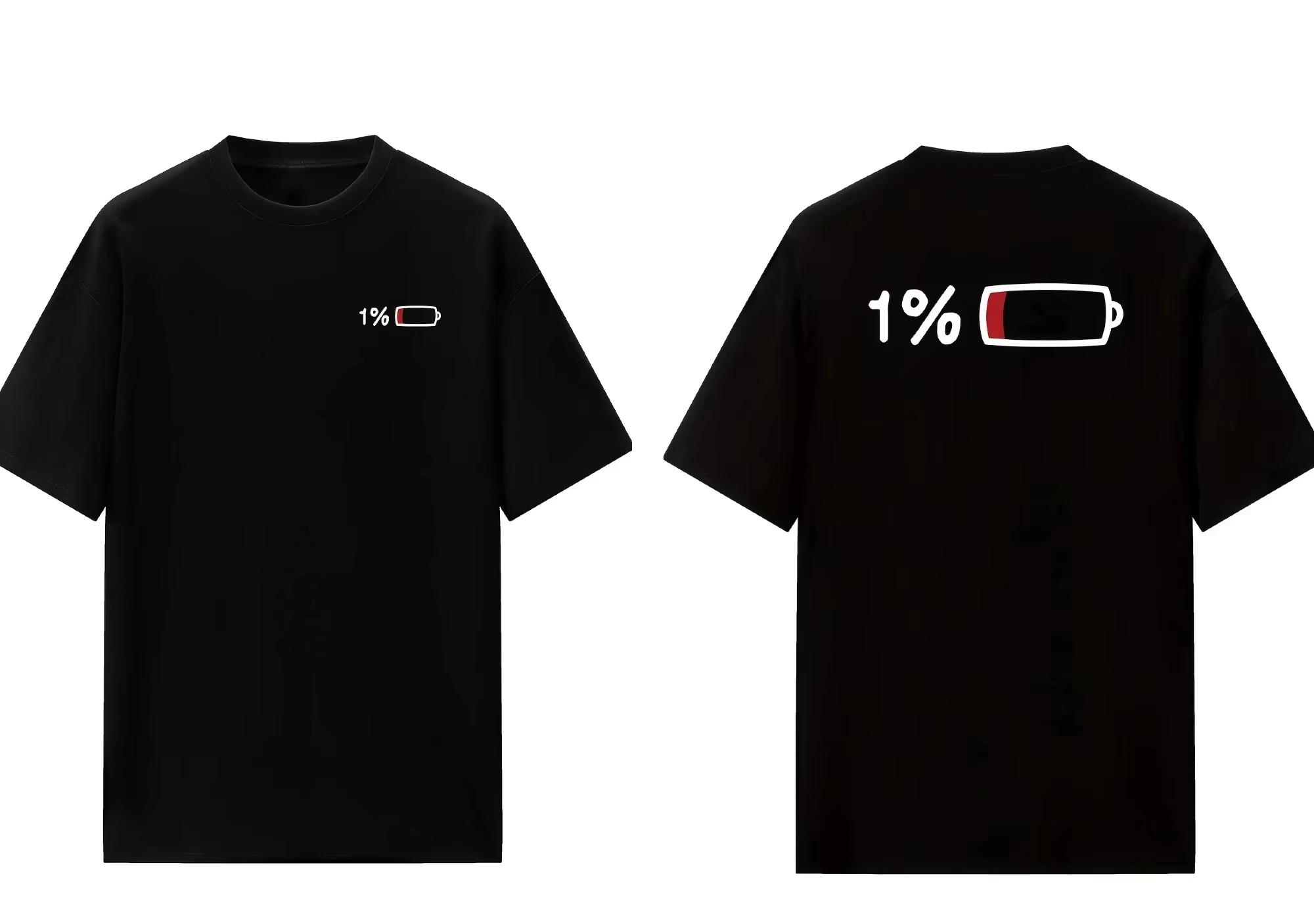 2025 été hommes et femmes été décontracté élégant ample Long T-shirt avec 1% batterie imprimé graphi
