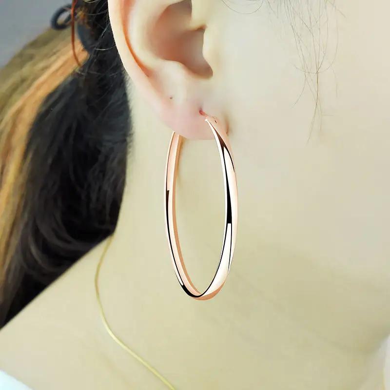 Senlissi-nouvelles boucles d'oreilles plaquées or 18 carats pour femmes, en argent Sterling 925, 3.0