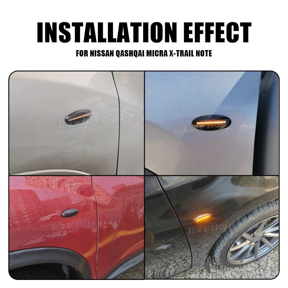 Marqueur latéral dynamique à LED pour Nissan, répéteur de clignotant, Qashqai J10 X-trail T31 Cube J