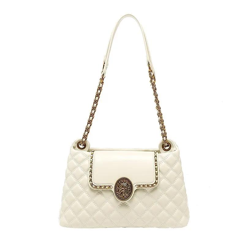 Sac à chaîne en cuir véritable pour femmes en 2025, nouveau design avec un sens du luxe, sac à bando