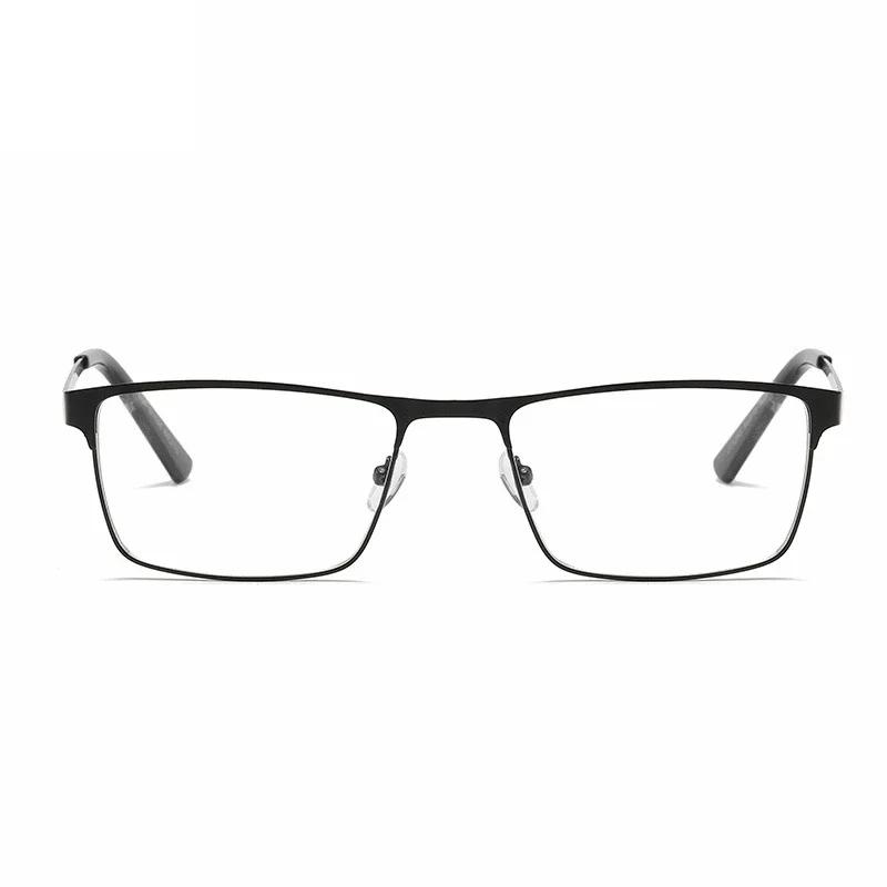 Lunettes de lecture carrées en métal pour hommes, grand cadre, jambe de printemps, presbytie pour pe