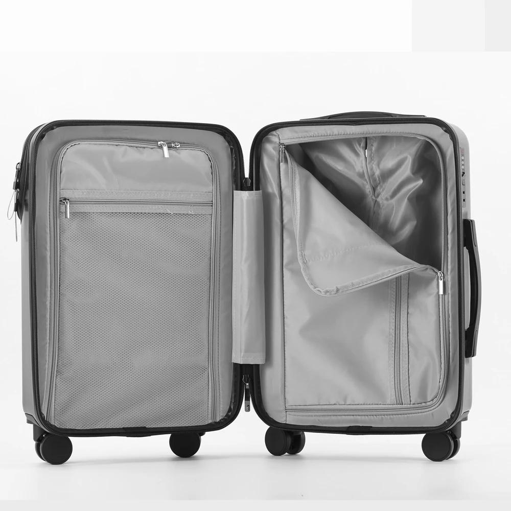 Valise bagages valise d'affaires élégante avec porte-gobelet compacte 20 pouces légère bagage à main