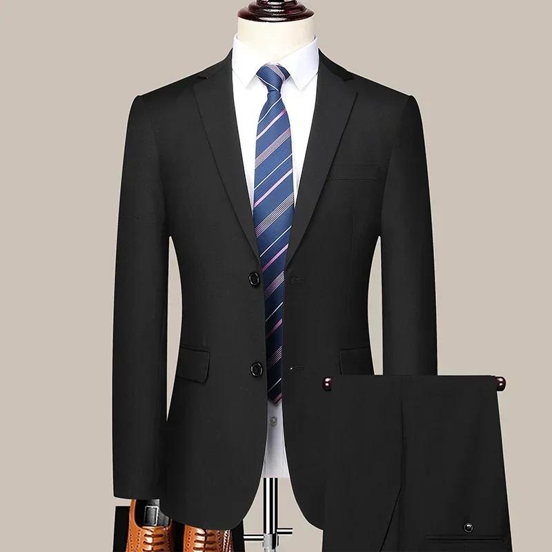 Nouveau style tendance pour homme : Costume de cérémonie et décontracté, couleur unie, coupe ajustée
