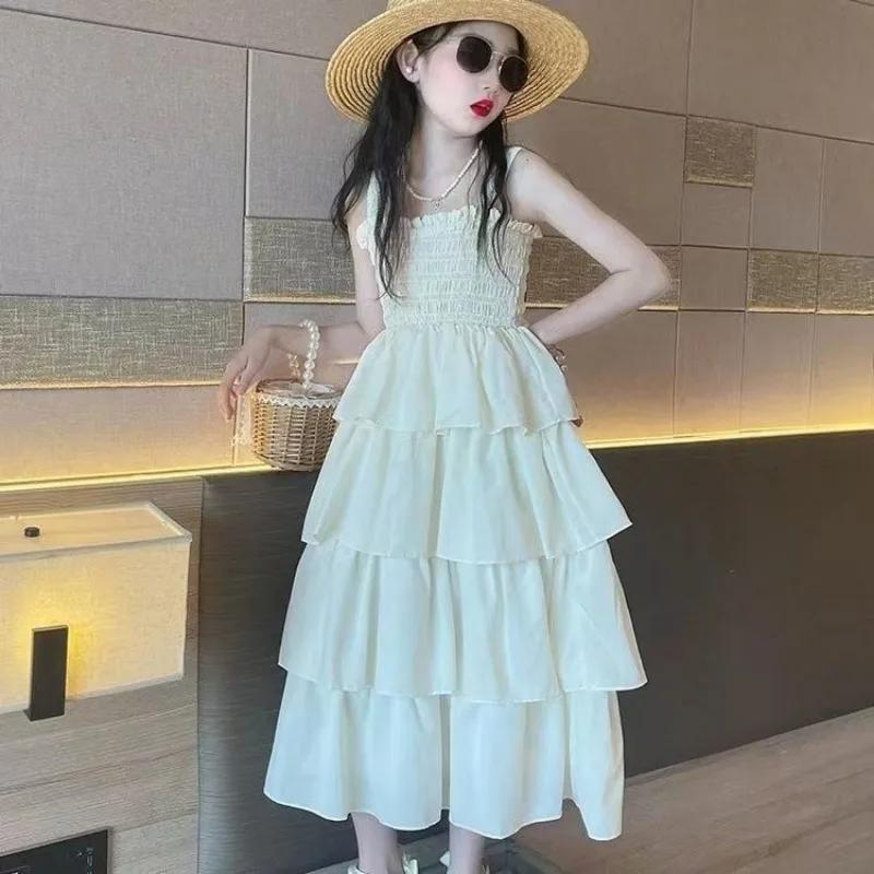 Robes pour filles, couleur unie, robe d'été pour enfant, style décontracté, robes de fête pour enfan
