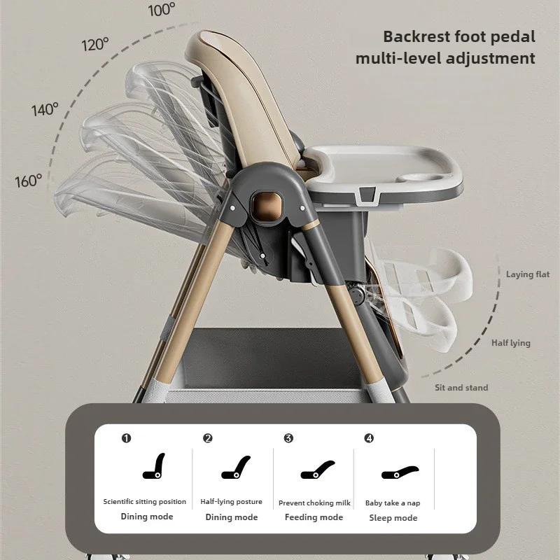 Chaise haute pour bébé, chaise de table multifonctionnelle, hauteur réglable, réglage en un clic, pl