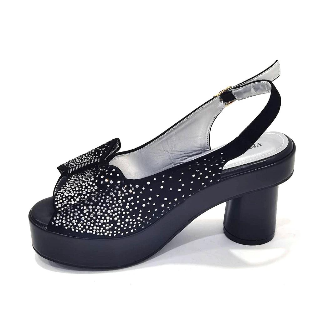 Talons Carrés avec Plateforme pour Femme, Ensemble de Chaussures et de Sacs Africains, Escarpins en