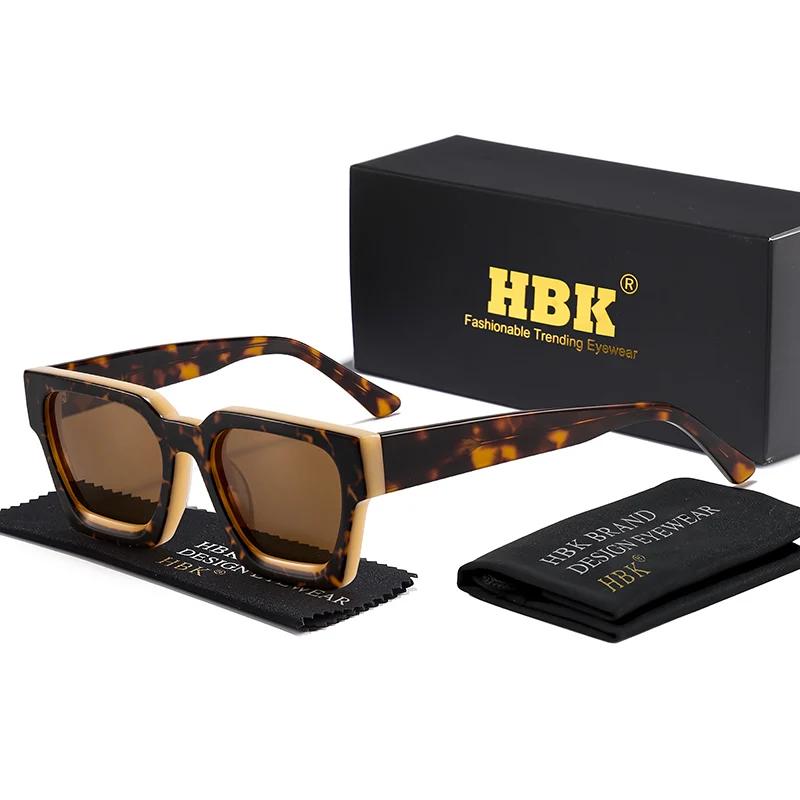 HBK TAC épais cristal acétate carré lunettes de soleil hommes haute qualité polarisé conduite lunett