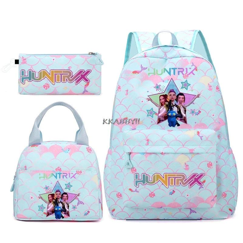 Ensemble de sacs à dos K-pop Demon Hunters, sac à dos de grande capacité, sacs à déjeuner, sacs à cr