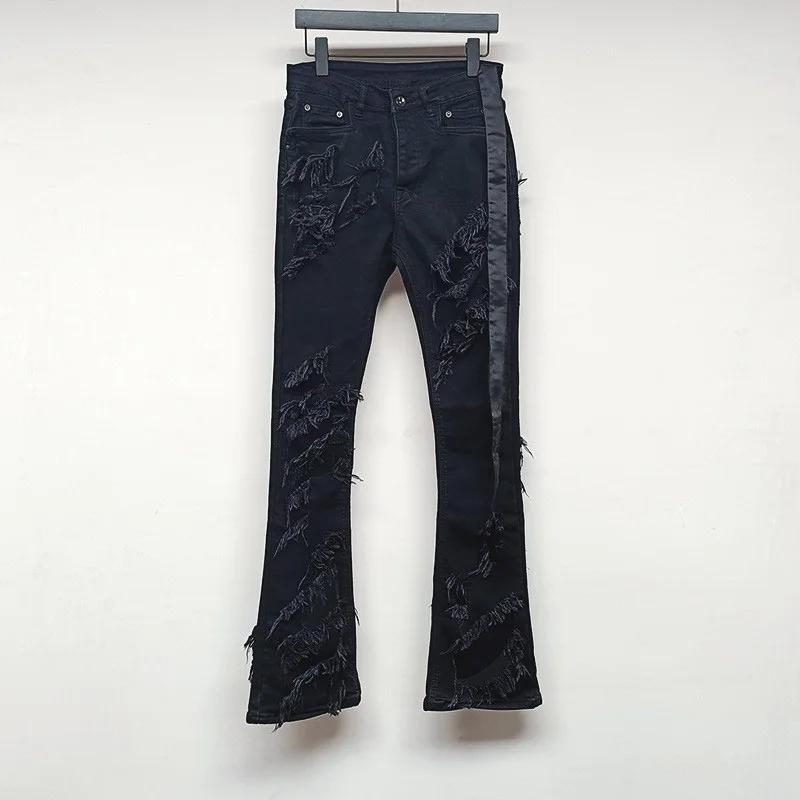 Owen Seak jean homme Streetwear Baggy Denim pantalon cloche-bas concepteur luxe pantalon Long