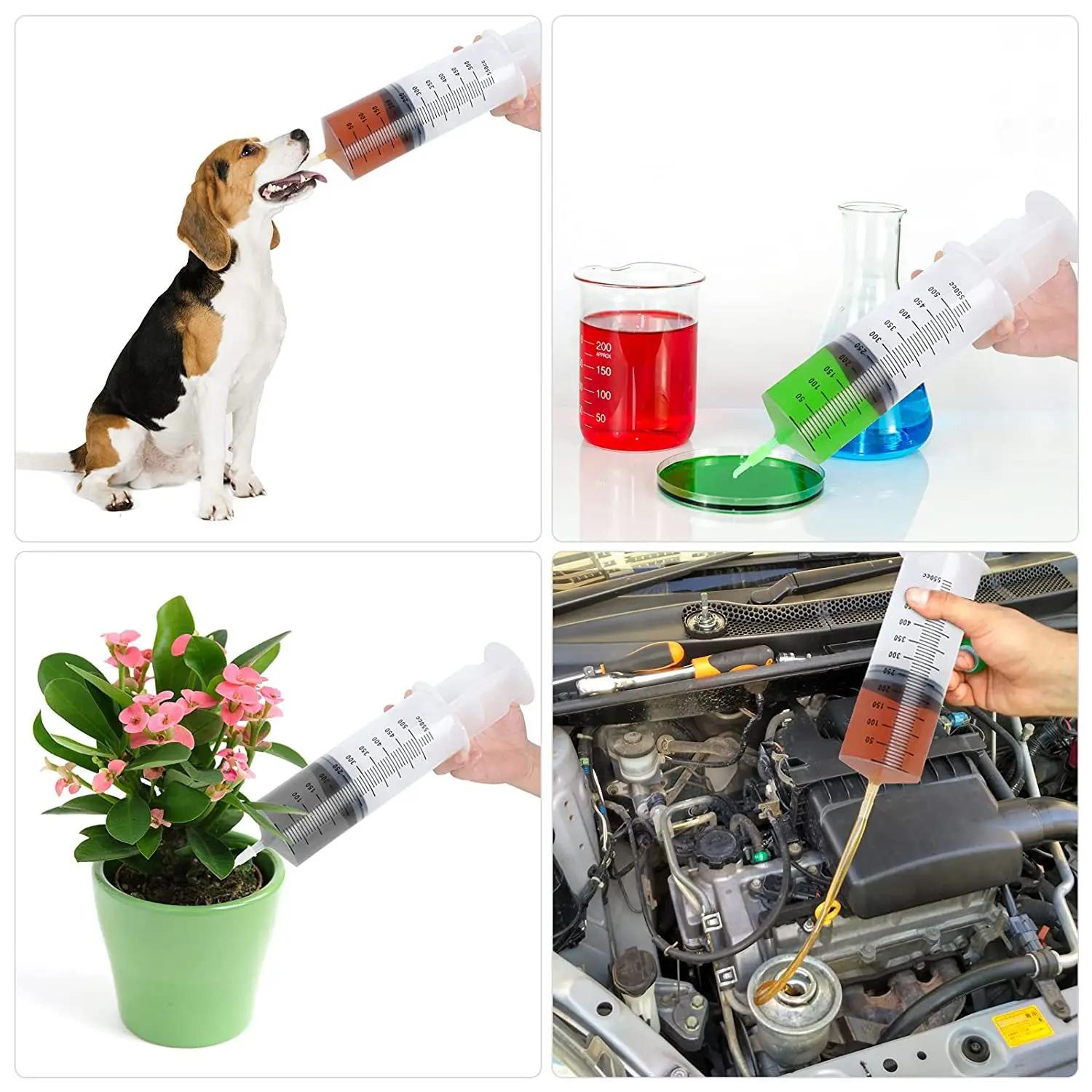 Seringues de grande capacité 50ml/100ml/150ml/200ml/250ml/350ml/550ml avec tuyau de 1M, pompe d'inje