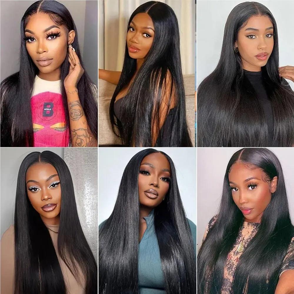 Lots de 1/3/4 mèches de cheveux brésiliens lisses 12A, cheveux humains vierges non traités, couleur