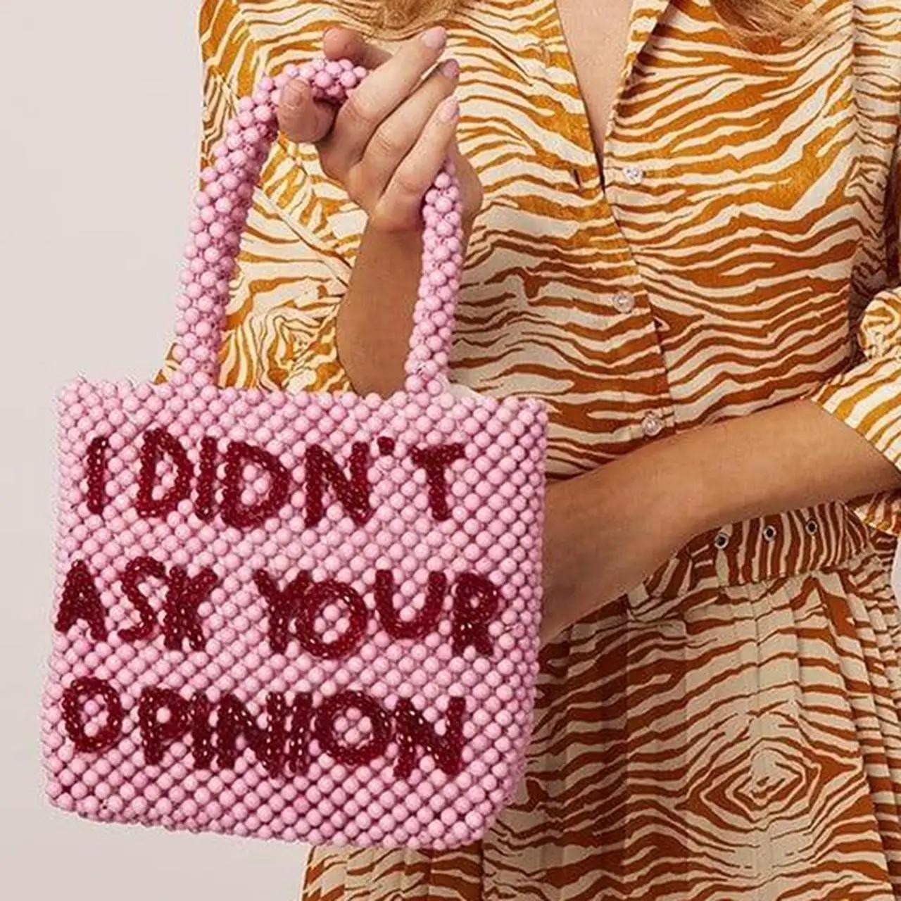 Sac à Main de Styliste en Perles pour Femme, Fourre-Tout de Marque, Mignon, Lettre Perlée, Fait à la