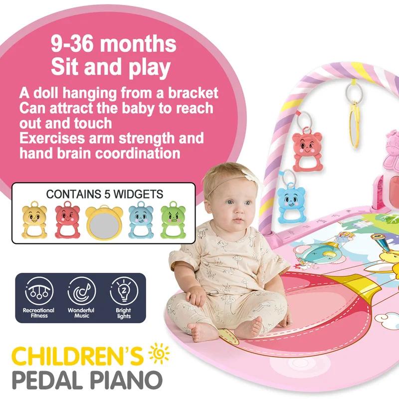 Support de Fitness pour bébé, jeu de musique, jouets d'activité de gymnastique, couverture rampante