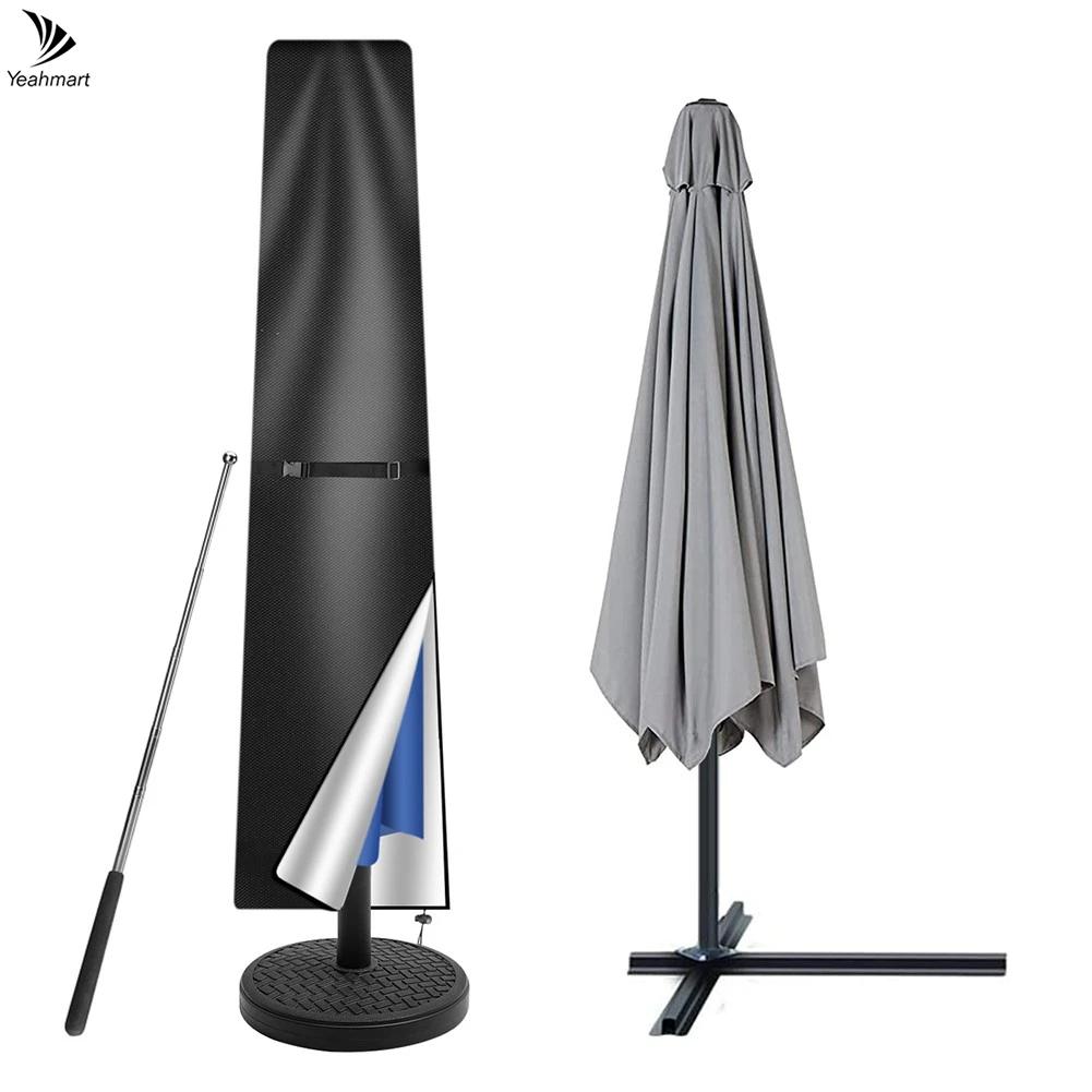 Housse de Parasol droite, housse de protection imperméable avec fermeture éclair sur poteau télescop