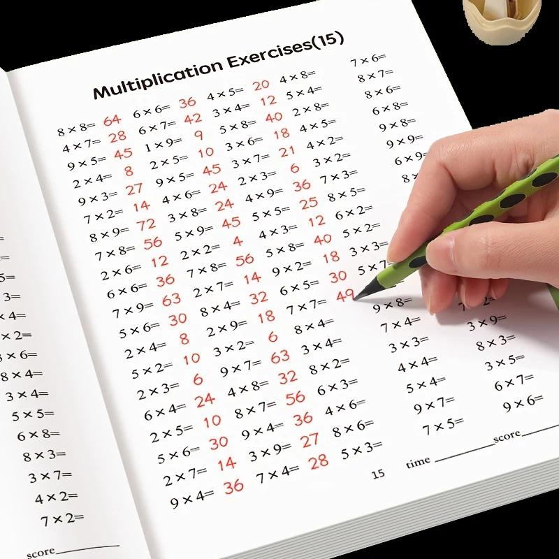 Cahier de travail sur la table de multiplication pour enfants, version anglaise de 48 pages, livre d