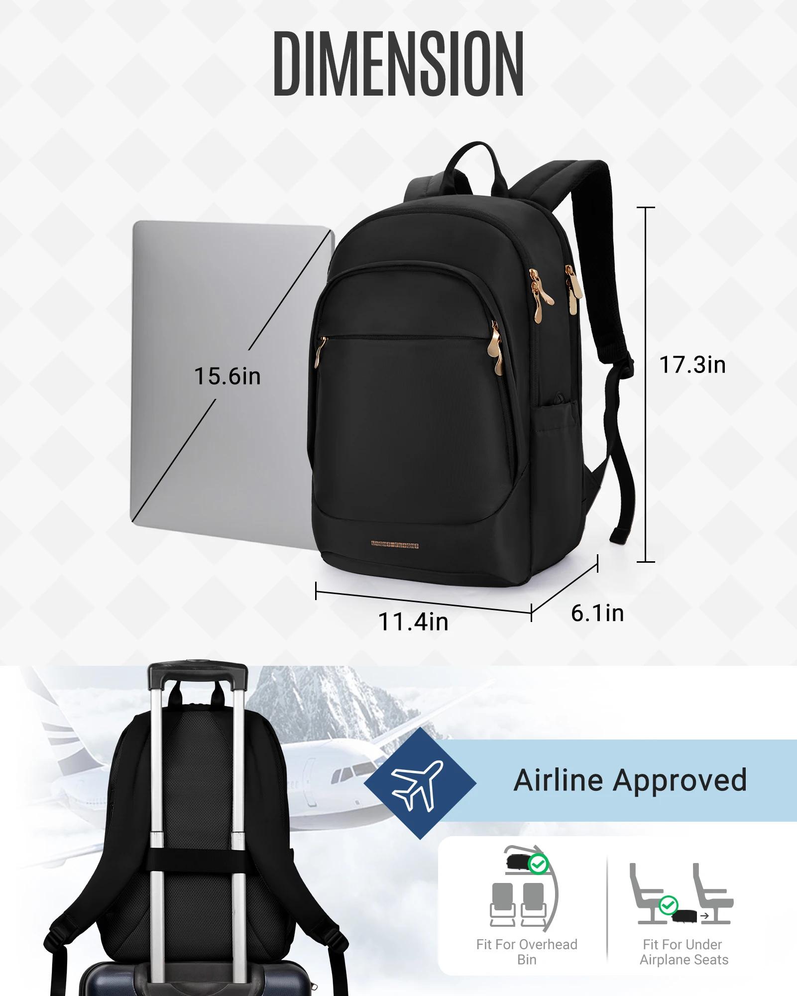 Sac à dos de voyage léger pour femmes, sac à dos antivol pour ordinateur portable 15.6 pouces avec t