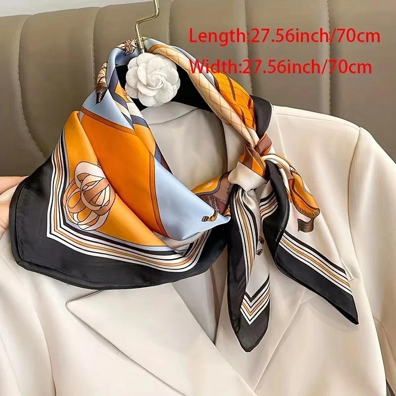 Châle carré en soie de luxe pour femmes, écharpe en Satin, enveloppes de mode, foulard, bandes de ch