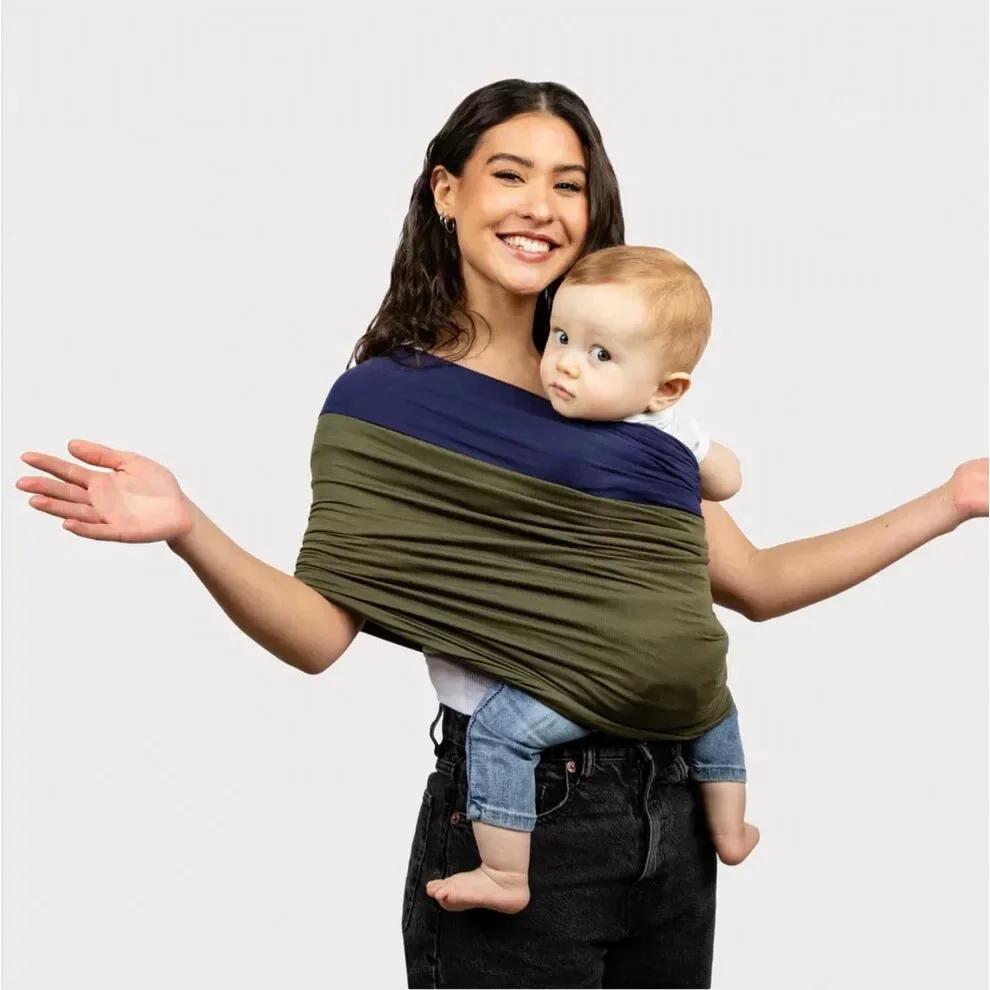 Écharpe de portage bébé réglable extensible - Ceinture kangourou sécurité double couleur épissée