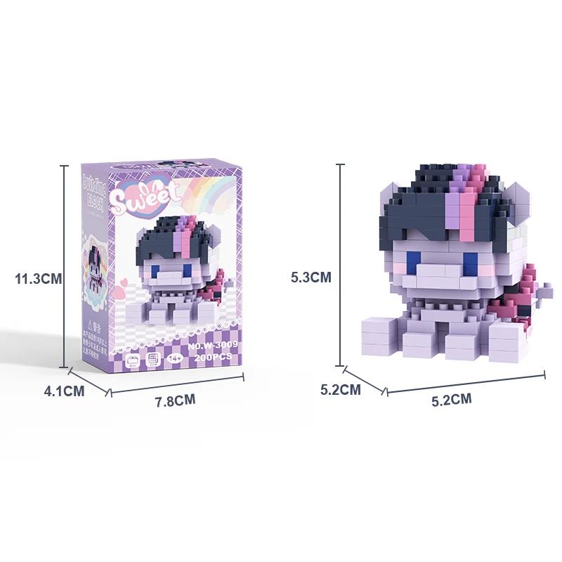 Blocs de construction My Little Pony Lega Equestria pour filles, blocs de construction scintillants,