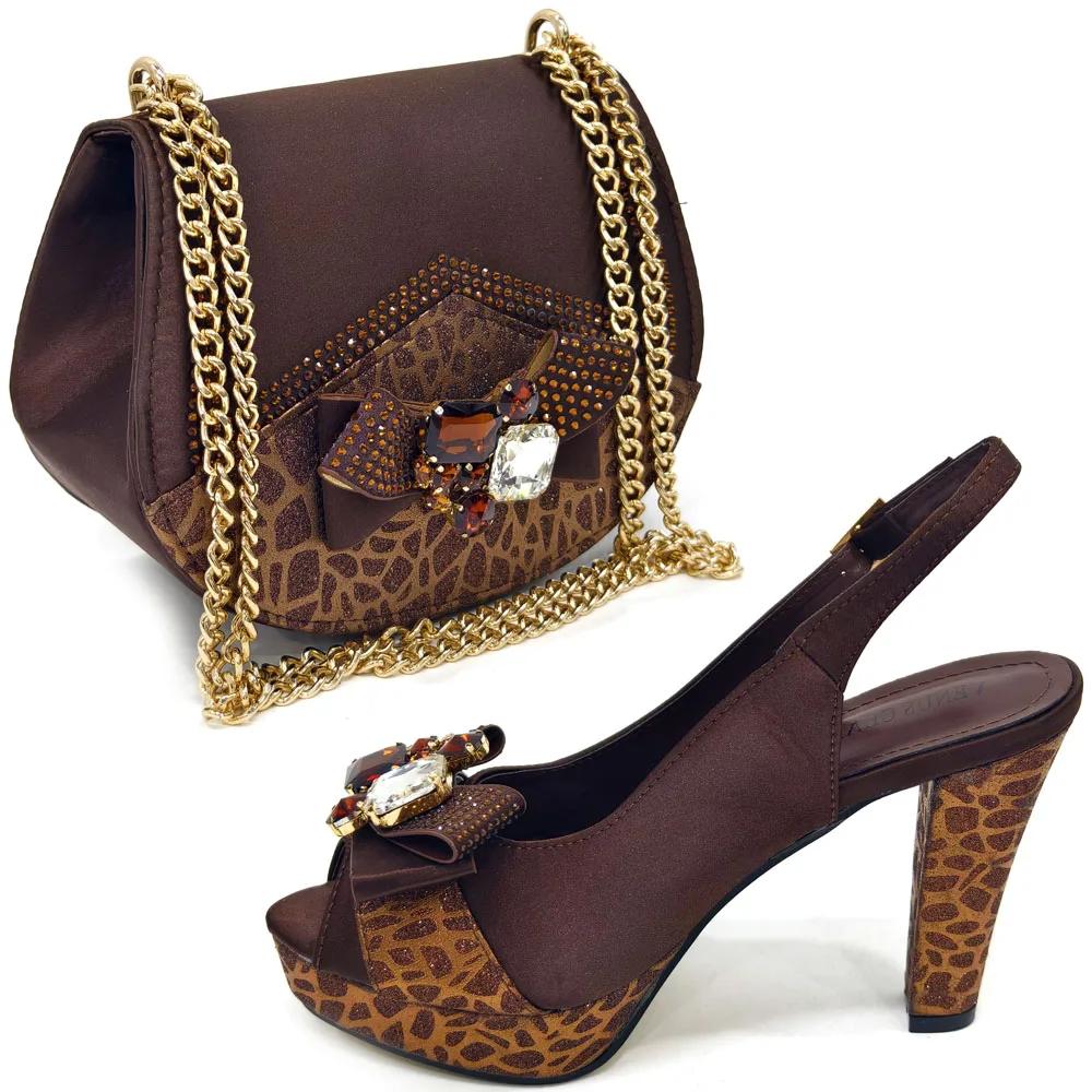 Doershow-Chaussures Italiennes Roses Avec Sac, Ensemble De Chaussures Et Sacs De Haute Qualité, Pour