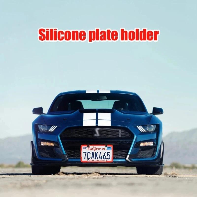 Cadre de plaque d'immatriculation de voiture en Silicone, 2 pièces, multicolore, Standard américain,