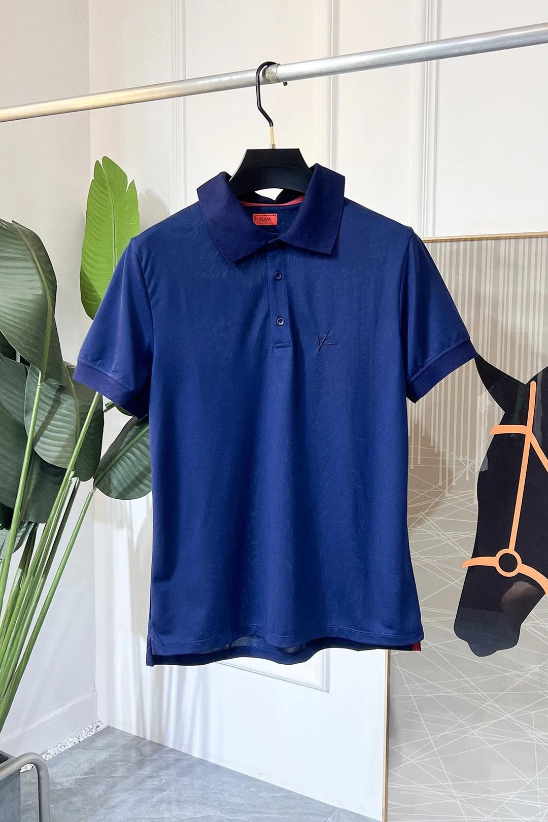 BLLIYOSS T-Shirt nouveaux hommes soie coton haute qualité ventiler décontracté demi manches couleur