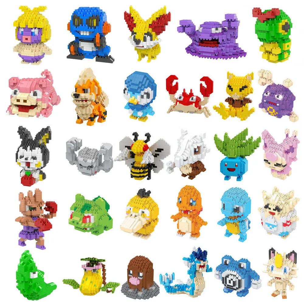 Blocs de construction Pokemon, petit bloc de dessin animé, Pikachu Charizard Eevee Mewtwo, à assembl