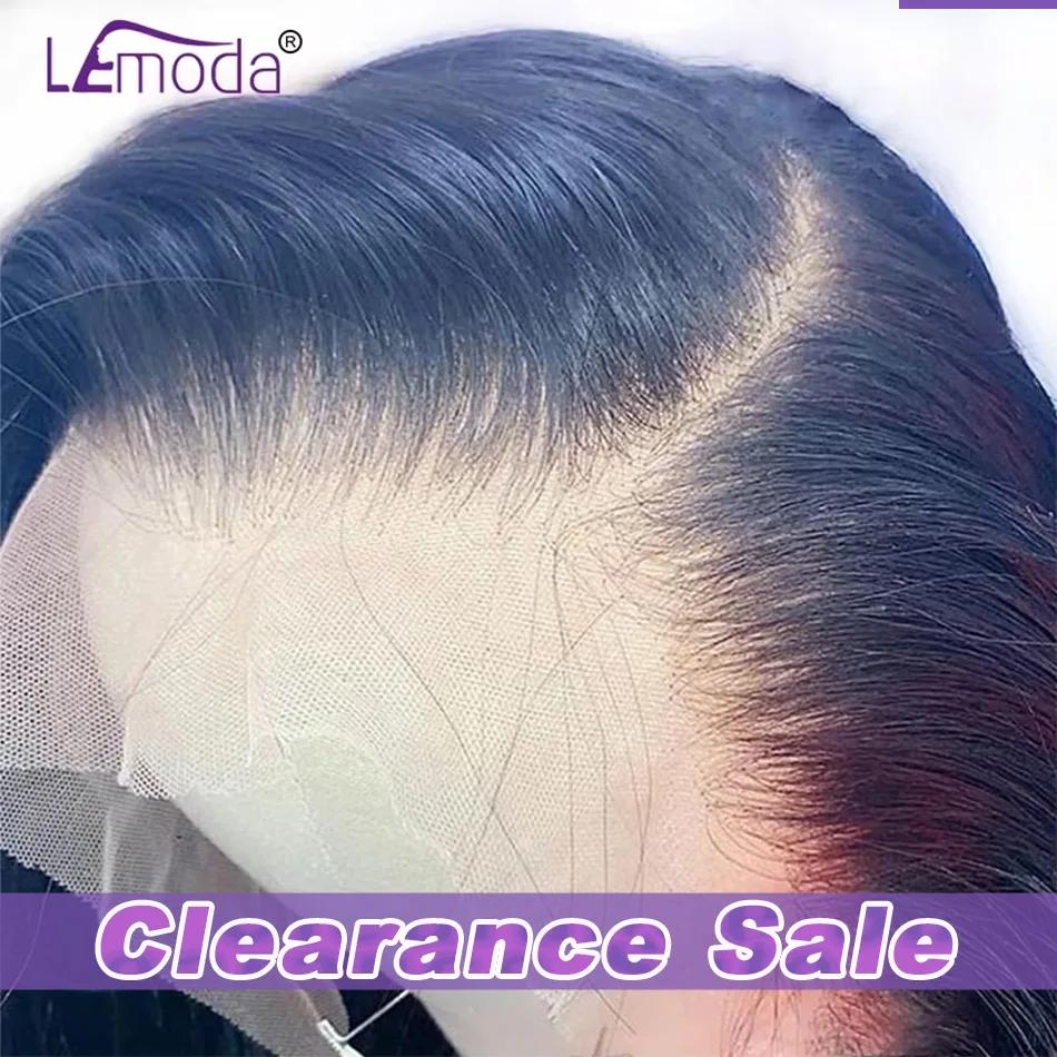 Perruque Lace Front Wig naturelle lisse, cheveux lisses, Transparent HD, 13x6, 13x4, couleur noire n