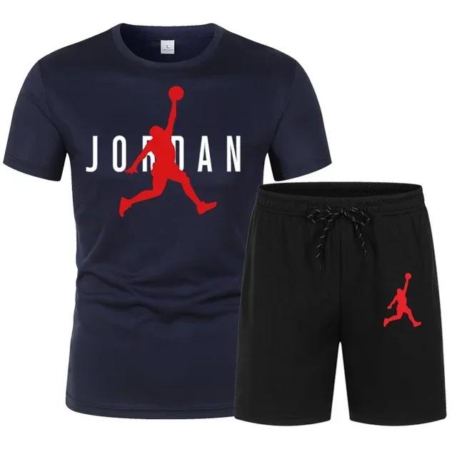 Nouvel ensemble de vêtements de sport décontractés pour hommes, T-shirt à manches courtes et col ron