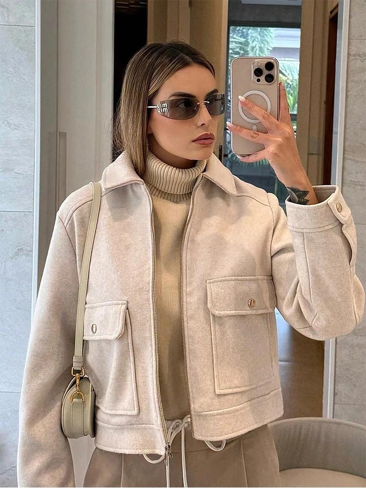 Veste à fermeture éclair pour femme SLTNX, nouvelle veste d'hiver à manches longues avec poches, ves