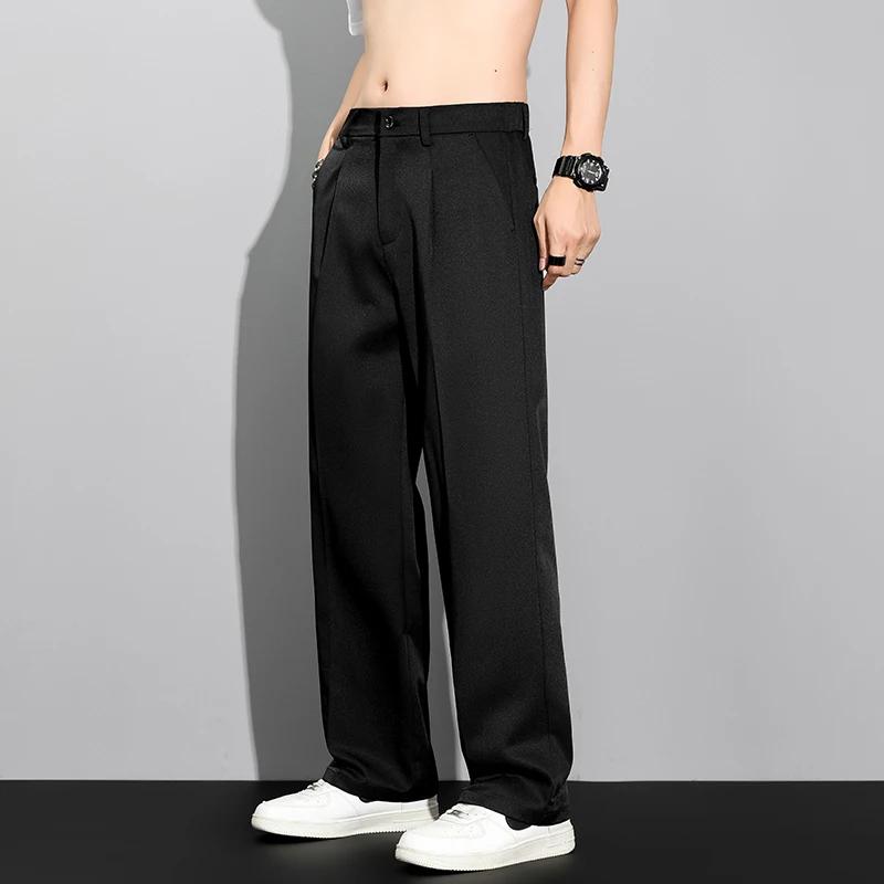 Pantalon décontracté ample et fluide pour homme, style coréen, coupe droite, léger, été 2026, kaki,