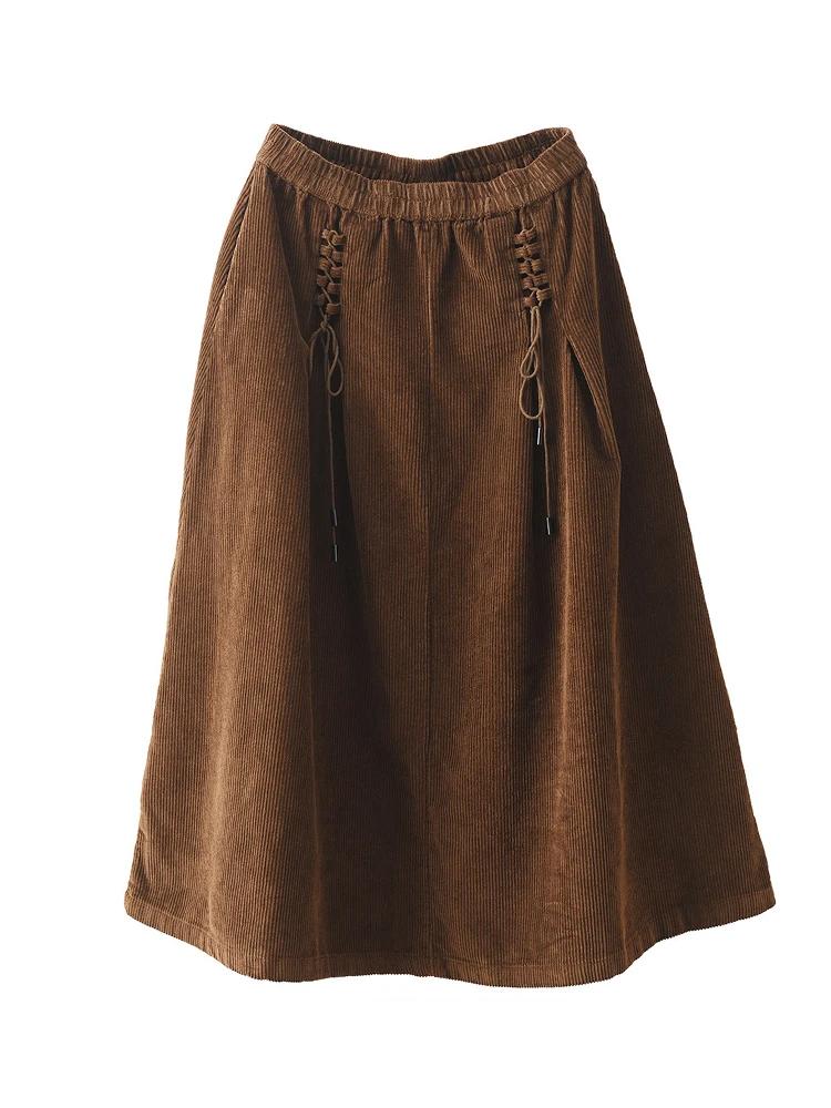 Amax luluE mode chinoise vêtements d'hiver femmes élégantes jupes en velours côtelé amples dames loi