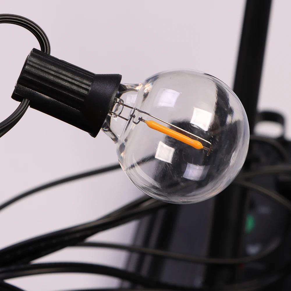 12M 30 LEDS G40 guirlandes solaires lumières de Patio extérieur solaire et alimenté par USB étanche